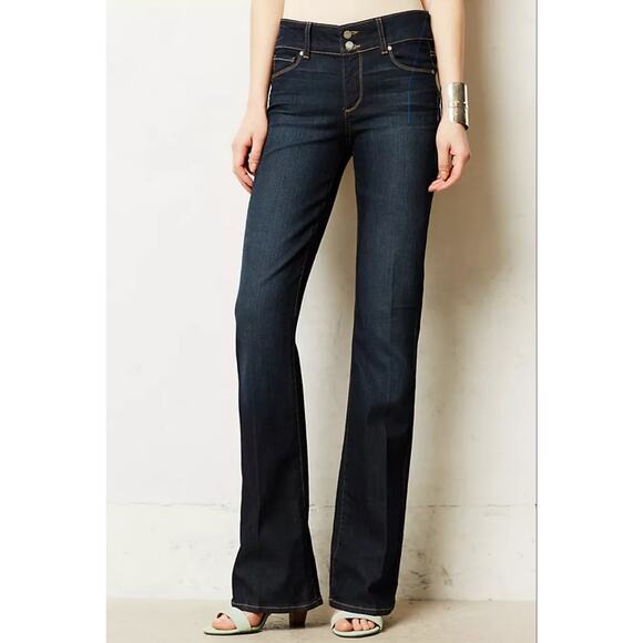 PAIGE Hidden Hills Bootcut Jeans Dark Wash Size 29 Premium Denim MidRise Flare - Picture 1 of 10